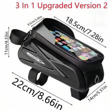 Hộp đựng đồ xe đạp chống thấm nước, Túi đựng đồ đạp xe di động 3 trong 1, Túi đựng đồ xe đạp vỏ cứng EVA chống thấm nước màn hình cảm ứng, Túi đựng đồ ống trên xe đạp leo núi, Túi đựng điện thoại di động cho xe đạp, Thiết bị đạp xe ngoài trời - đen - Xem 11