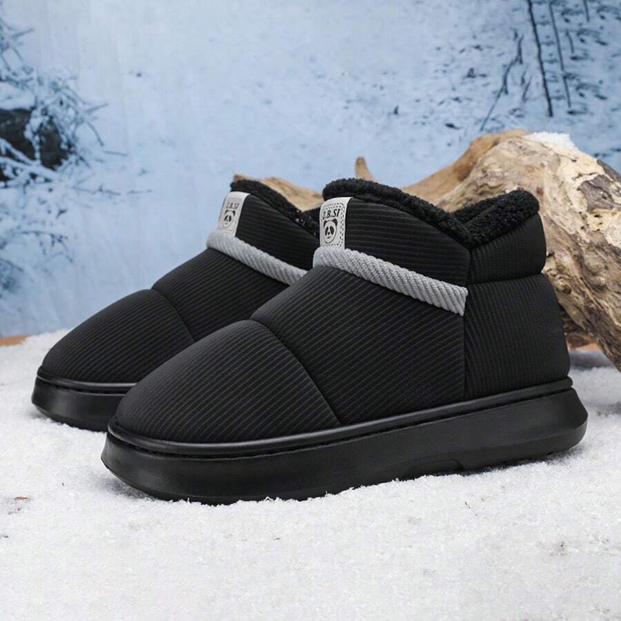 1 Đôi bốt đi tuyết thường ngày cho nữ, Thiết kế tối giản nhẹ, Mặc hàng ngày, Có lót giữ nhiệt, Ấm áp & Mềm mại, Mùa thu/Đông - màu đen - Xem 1