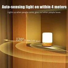 RGB 台灯，运动传感器床头灯，电池寿命长，适用于客厅、卧室、入口、浴室、婴儿房等场景 - 白色 - 查看 4