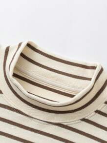 mini bala Camiseta de cuello alto de manga larga, suave al tacto, para niños y niñas, otoño 2024