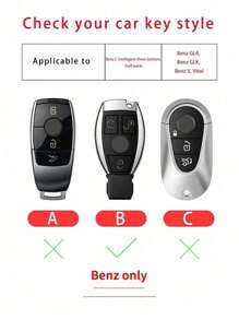 时尚水晶钥匙扣 + 防震钥匙扣支架 适用于梅赛德斯-奔驰 C/GLA200/G300/G350/GLE320/GL/ML/V/Viano/Vito - 均碼 - 查看 9