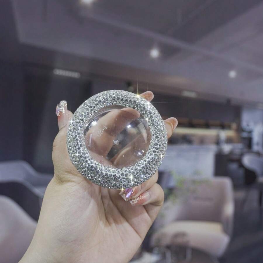 1PCBling Bling 白钻胶囊瓶，旅行便携迷你药盒，亚克力胶囊瓶，美容霜化妆品包装瓶，闪亮收纳盒，适用于美容院、家庭、酒店等场所