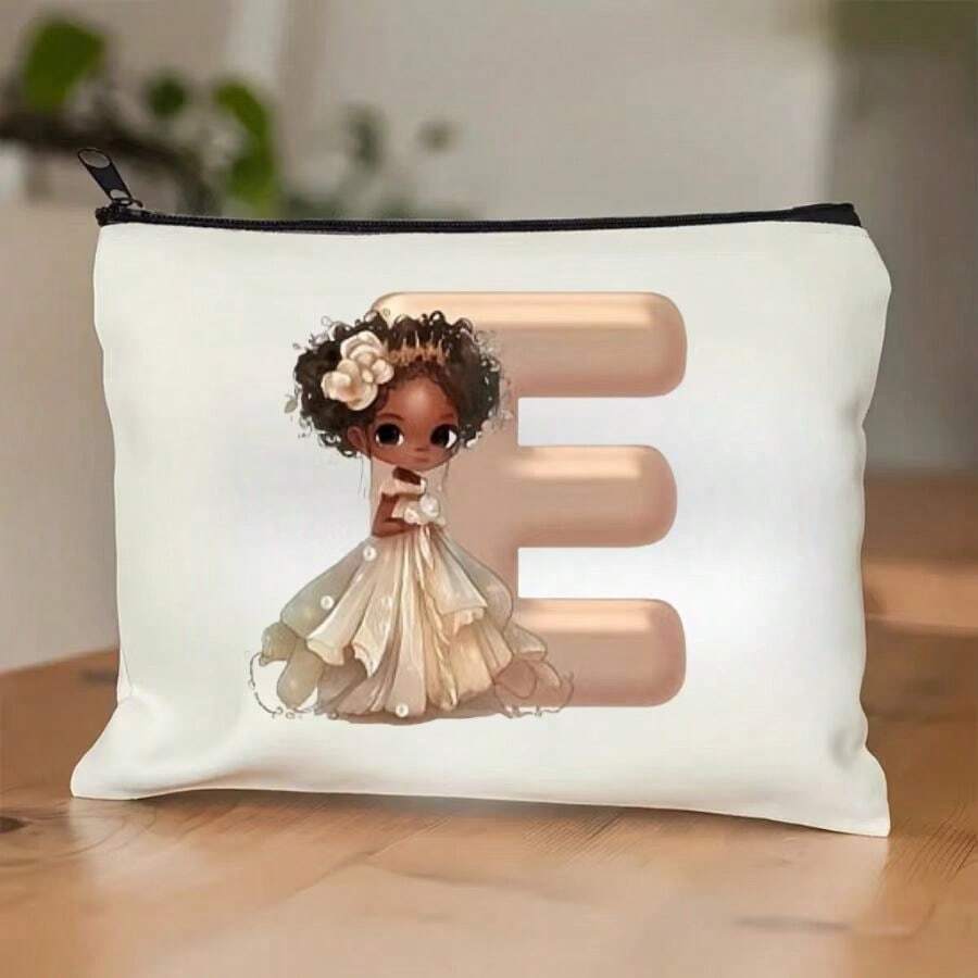 充满活力的图形化妆包 - 便携、简单、宽敞的拉链化妆包，配有多功能盥洗包和洗漱包，适合女孩和女士 - 非常适合旅行、日常使用和整理化妆品收纳袋化妆收纳包迷你袋旅行小化妆盒配件化妆架刷包化妆容器化妆包旅行必需品女士配饰旅行用品 - 白色 - 查看 1