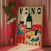 1 tấm áp phích nghệ thuật treo tường nhà bếp - Trang trí nghệ thuật cổ điển theo phong cách Bohemian, họa tiết trơn, chủ đề mùa thu và mùa xuân, sử dụng trong nhà, định hướng chân dung, không khung, chất liệu sơn dầu trên vải, thích hợp cho lớp học, nhà bếp, phòng tắm, phòng khách, phòng ngủ - Bản in nghệ thuật màu đỏ không khung - Nhiều màu - Xem 11