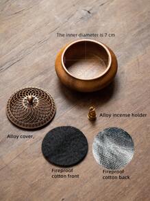 Quemador de incienso redondo, adorno decorativo, modelo B - Marrón Chocolate - Ver 4