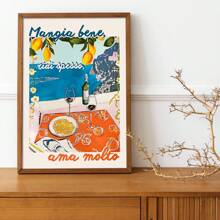 1 件复古意大利美食爱好者名言卷式海报印刷品、意大利面食和葡萄酒厨房墙壁艺术绘画、意大利阿马尔菲时尚家居装饰礼物、帆布墙壁海报、卧室客厅走廊装饰、墙壁海报墙壁艺术装饰壁画、家居装饰、海报艺术