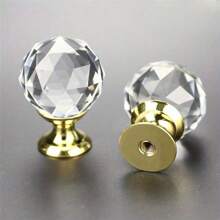 10pcs 30mm Round Crystal Glass Cabinet Knobs, Drawer Pulls Handles For Kitchen/Wardrobe Doors, Furniture Hardware - Multicolor - View 9