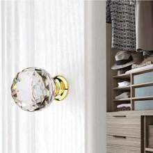 10pcs 30mm Round Crystal Glass Cabinet Knobs, Drawer Pulls Handles For Kitchen/Wardrobe Doors, Furniture Hardware - Multicolor - View 7