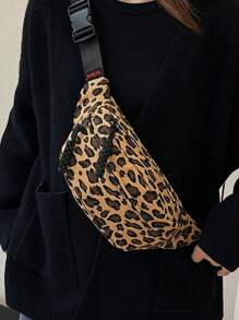 Minimalist Solid Color Chest Bag, Waist Bag, Embroidered Phone Pouch, Small Bag For Outdoor And Shopping - Multicolor - View 4