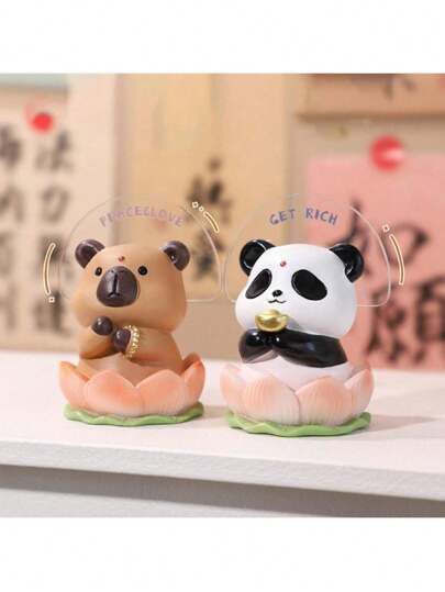 1 件卡通趣味书桌装饰情绪树树脂微型雕像，坚固的书桌装饰，可爱的家庭办公室装饰，动物雕像，耐磨，细致精致，适用于卧室、书架、电视柜、床头柜