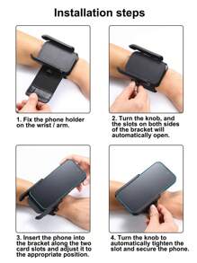 1 Giá đỡ điện thoại đa chức năng di động cho cánh tay/cổ tay - màu đen - Xem 8