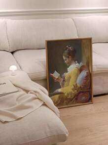 1PC Tranh Canvas Cổ Điển, Cô Gái Đọc Sách Tranh Sơn Dầu Trên Canvas Nghệ Thuật Treo Tường, Tranh Treo Tường Nghệ Thuật Cho Phòng Tắm Phòng Ngủ Văn Phòng Phòng Khách Trang Trí Tường Nhà, Không Có Khung - Nhiều màu - Xem 2