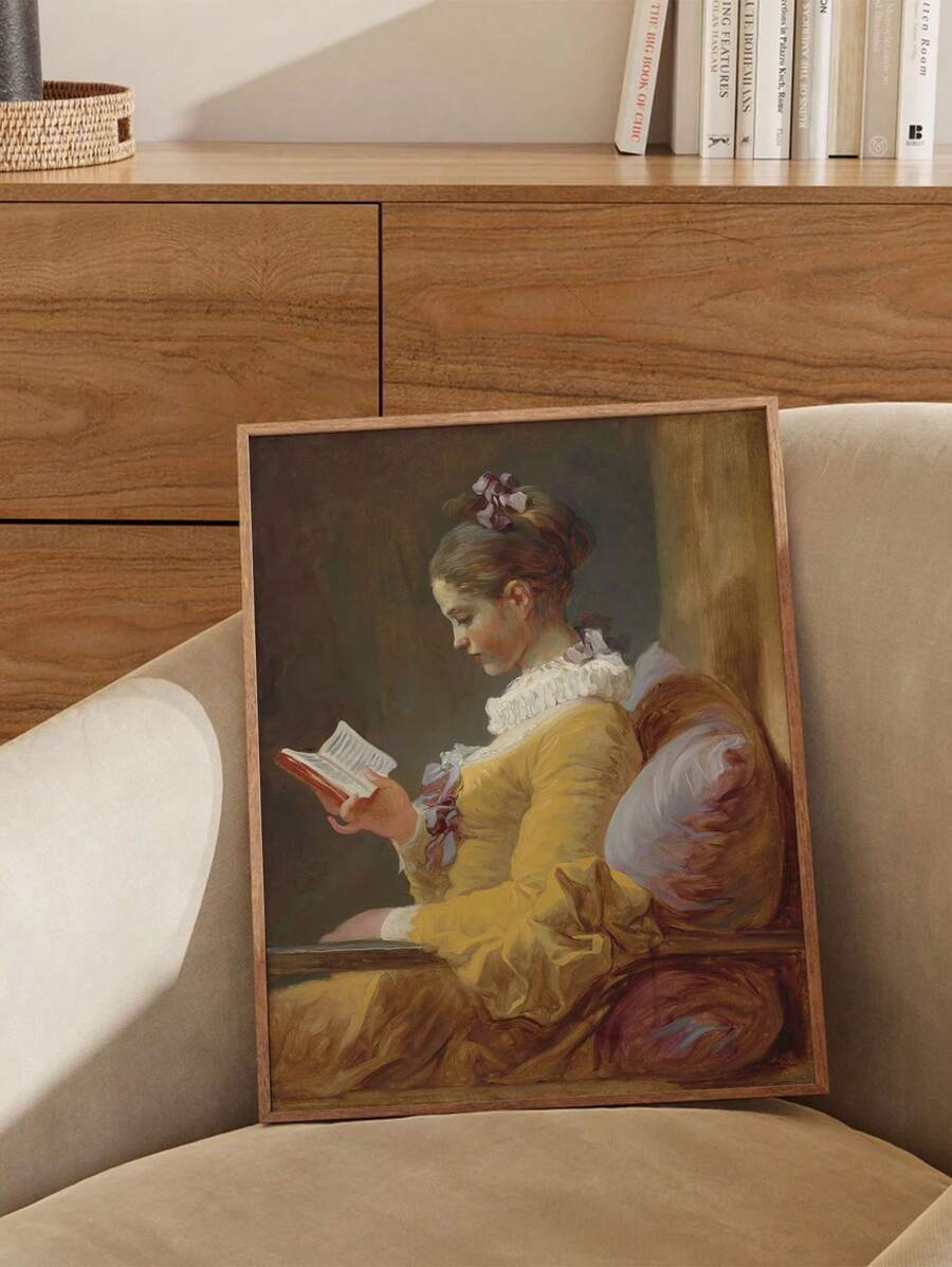 1PC Tranh Canvas Cổ Điển, Cô Gái Đọc Sách Tranh Sơn Dầu Trên Canvas Nghệ Thuật Treo Tường, Tranh Treo Tường Nghệ Thuật Cho Phòng Tắm Phòng Ngủ Văn Phòng Phòng Khách Trang Trí Tường Nhà, Không Có Khung - Nhiều màu - Xem 1