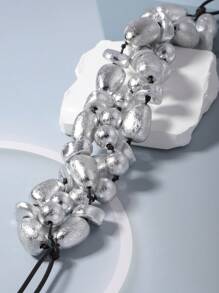 1 chiếc vòng cổ nhiều lớp CCB Asymmetrical Silver Ingot - Vòng cổ nhiều lớp phóng đại - Xem 4