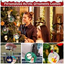 20 mặt dây chuyền trang trí bằng Acrylic tròn trong suốt có đĩa Acrylic, mặt dây chuyền trang trí có lỗ, thích hợp để chạm khắc trang trí Giáng sinh, vẽ tranh - 5cm - Xem 4