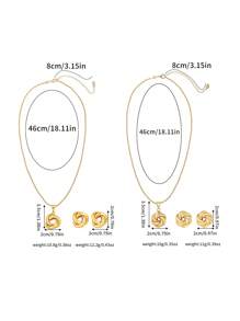 Bộ trang sức vòng cổ và hoa tai nhiều hình dạng thời trang, thiết kế dành cho cả nam và nữ, thích hợp cho các ngày lễ, sinh nhật, tiệc tùng, đám cưới - Nhiều màu - Xem 9