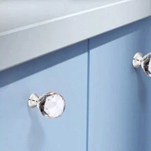 10pcs 30mm Round Crystal Glass Cabinet Knobs, Drawer Pulls Handles For Kitchen/Wardrobe Doors, Furniture Hardware - Multicolor - View 6