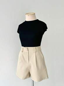 Female Fashion Shorts Women's Tailored Casual Versatile Front Pockets Zipper With Buttons - 米色 - 查看 3