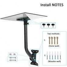 Starlink Gen 3 Standard Wall Mount, ​Adjustable Starlink Gen 3 Mount, Starlink Roof Mount Compatible With V3 Starlink Standard Dish, Starlink Mounting Kit, Starlink Pole Mount - 黑色 - 查看 6