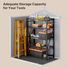 Bealife 6x4ft Outdoor Storage Shed,  Waterproof Resin Sheds Storage With Floor Window Lockable Door  For Patio Backyard Lawn Pool - Grey - View 9