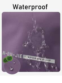 Winbreaker Warm Fleece Lined Soft Shell Jacket, Hooded, Waterproof Windproof, Lightweight Insulation, Suitable For Hiking Camping, Fleece Fabric, Winter - Purple - View 5