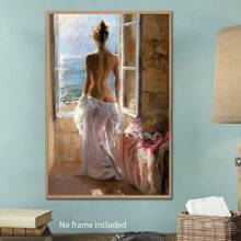 1 tấm áp phích nghệ thuật treo tường bằng vải canvas - Cô gái gợi cảm trong ánh nắng ban mai Tranh sơn dầu in để trang trí trong phòng khách, phòng ngủ, văn phòng, quán cà phê, quán bar, sân - Không có khung, thích hợp làm quà tặng ngày lễ và sinh nhật - Nhiều màu - Xem 12