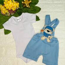 Baby Boy's Summer  Themed Overall Set - 2-Piece Tiger Print Jumpsuit - Màu xanh lam - Xem 2