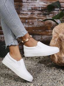 女款皮質懶人鞋，行走鞋，時尚休閒鞋