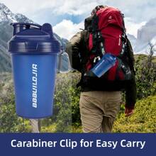 3*500ml Protein Shaker Cups With Stainless Steel Mixing Ball - Perfect For Pre-Workout, Includes Carrying Handle & Whisk Ball - Ideal Kitchen Water Bottle , Dishwasher - 黑色/藍色/粉紅色 - 查看 5