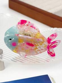 1 kẹp tóc Acrylic hình cá xanh và vàng dễ thương đa năng, kẹp tóc kết hợp động vật đại dương, phụ kiện kẹp tóc thời trang dành cho phụ nữ - Nhiều màu - Xem 5