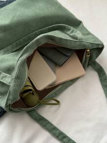 Minimalist Shopper Bag School Bag, Large Capacity, Portable, Suitable For Teen Girls Women College Students, Perfect For Back To School, First Day Of School, Middle School, High School, Shopping, Holiday, Literary School Bag & Book Bag For Women Or Students, Perfect For Books, Shopping, Back To School And More