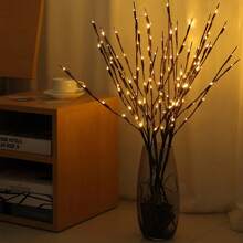 1 đèn bàn cành cây màu trắng và nâu, đèn LED trang trí nội thất phòng ngủ gia đình, cho ngày lễ, tụ họp tại nhà, đám cưới, ngày của mẹ, sinh nhật, tiệc không khí ấm cúng, trang trí nội thất gia đình - đèn cành cây - Xem 4