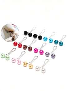 12 Stück/Set Kopftuch Clips, Kopftuch Pins, Schal Accessoires, Schal Schnalle, Kopftuch Clips, Kunstperle Schal, Clips Frauen Brosche