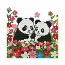 1 Set Animal Series Printed Cross Stitch Kit, DIY Stamped Cross Stitch 11CT Mesh 3-Strands Thread Embroidery Kit, Suitable For Beginners, Home Decor Cushion Pillow Cover