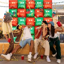 25 Stücke bunte quadratische Folienballons mit doppelseitigen Bändern - wiederverwendbar, einfach zu befüllende Party-Dekorationen, geeignet für Hochzeiten, Geburtstage, Valentinstag usw.