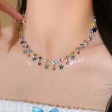 Vòng cổ đính đá Zirconia thời trang nhiều màu sắc cho nữ, trang sức dự tiệc hàng ngày đa năng, thanh lịch, đáng yêu, phụ kiện trang sức du lịch - Nhiều màu - Xem 3