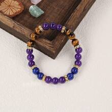 抗焦虑手链 男女款 放松记忆串珠手镯 紫色黄色虎眼珠手链 圣诞守护礼物 送给妈妈奶奶 - L01013 - 查看 3