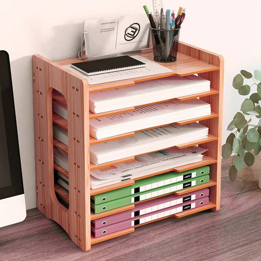 4TIER/7 TIER OFFICE FILING ORGANISER  TRAYS HOLDER A4 DOCUMENT PAPER STORAGE RACK - Multicolor - View 1
