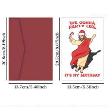 1 张有趣的耶稣跳舞圣诞贺卡，带信封 - 我们要像我的生日一样开派对，非常适合朋友和家人，幽默的节日问候，独特的圣诞礼物 - 彩色 - 查看 2