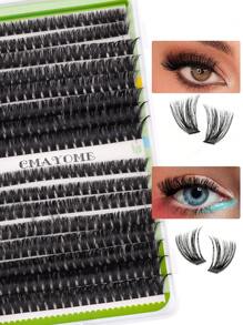CMAYOME 640 单簇 D 卷发，浓密，浓密，高仿貂毛（10-16 毫米），4 种睫毛厚度混合款式 50D + 60D + 80D + 100D，易于使用，适合家庭 DIY 使用的高浓密睫毛膏套装，可重复使用的自然眼妆 - D - 查看 10