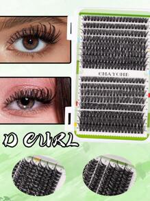 CMAYOME 640 单簇 D 卷发，浓密，浓密，高仿貂毛（10-16 毫米），4 种睫毛厚度混合款式 50D + 60D + 80D + 100D，易于使用，适合家庭 DIY 使用的高浓密睫毛膏套装，可重复使用的自然眼妆 - D - 查看 11