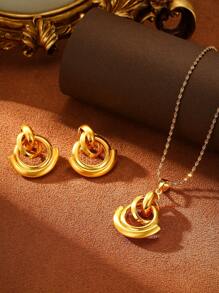 Bộ trang sức vòng cổ và hoa tai nhiều hình dạng thời trang, thiết kế dành cho cả nam và nữ, thích hợp cho các ngày lễ, sinh nhật, tiệc tùng, đám cưới - Nhiều màu - Xem 5