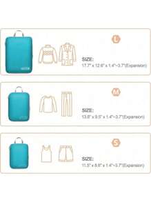 Large Packing Cubes For Travel-Extra Large Compression Packing Cube Luggage Organizers 6/7 Piece Set-Ultralight, Expandable/Compression Bags For Clothes By Combond Travel Gear - 11 Kết cấu hình giọt nước màu trắng - Xem 11