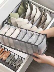 升级版内衣柜收纳盒，6 件胸罩收纳盒，内衣袜子收纳盒，内衣和衣物收纳盒 - 彩色 - 查看 4