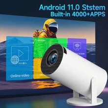 迷你 Wifi 6 无线蓝牙 5.0 投影仪，Android 11.0 操作系统，自动梯形校正，180° 旋转便携式户外投影仪，130 英寸显示屏，兼容智能手机/PC/笔记本电脑，4K 家庭影院投影仪 - 查看 9