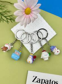 1 chiếc móc khóa hình chim cánh cụt, heo con, tiên, thỏ bun, người đàn ông bánh gừng bằng nhựa Giáng sinh sáng tạo, dễ thương, thích hợp cho túi xách, ba lô, phụ kiện, món quà tuyệt vời cho những người bạn thân nhất - Nhiều màu - Xem 8