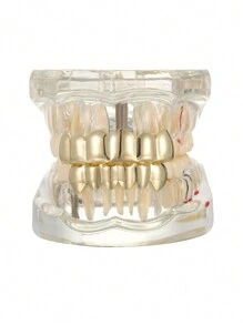 THATBOY 1 cái/2 cái 18K mạ vàng 6 răng sáng bóng răng Grillz trang sức Halloween Rapper Cosplayer phụ kiện trang phục - Nhiều màu - Xem 9