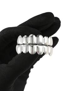 THATBOY 1 cái/2 cái 18K mạ vàng 6 răng sáng bóng răng Grillz trang sức Halloween Rapper Cosplayer phụ kiện trang phục - Nhiều màu - Xem 8