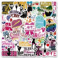 50 件啦啦队贴纸乙烯基防水贴纸装饰贴纸适用于水瓶、电脑、笔记本、行李箱、手机、笔记本电脑自行车滑板 - 多色 - 查看 7
