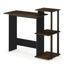 HOMLUX Efficient Laptop Desk, Tablet Computer Desk, Computer Table, Mesa De Computadora, Desk Set For Studying, Solid Wood Desk, Student Table, Home Office Desk, Study Table, Home Office Table, Small Table For Bedroom - Columbia Walnut/Black - View 2